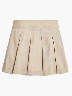 J. Crew Girls Khaki Beige Cotton Twill Pleated Skort